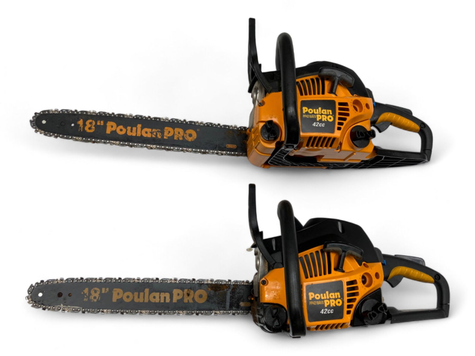 Pair of Poulan Pro 42cc Chainsaws w/ Cases. (1 of 6)