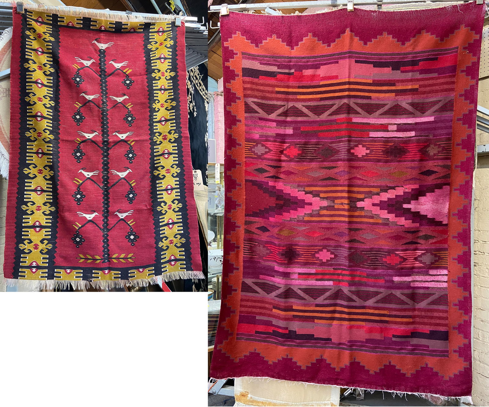 Lot of 2 Flatweave Rugs. (1 of 9)