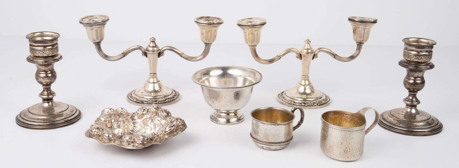 Lot of Asst. Silver - Bowls, Cups, Candlesticks. (1 of 12)