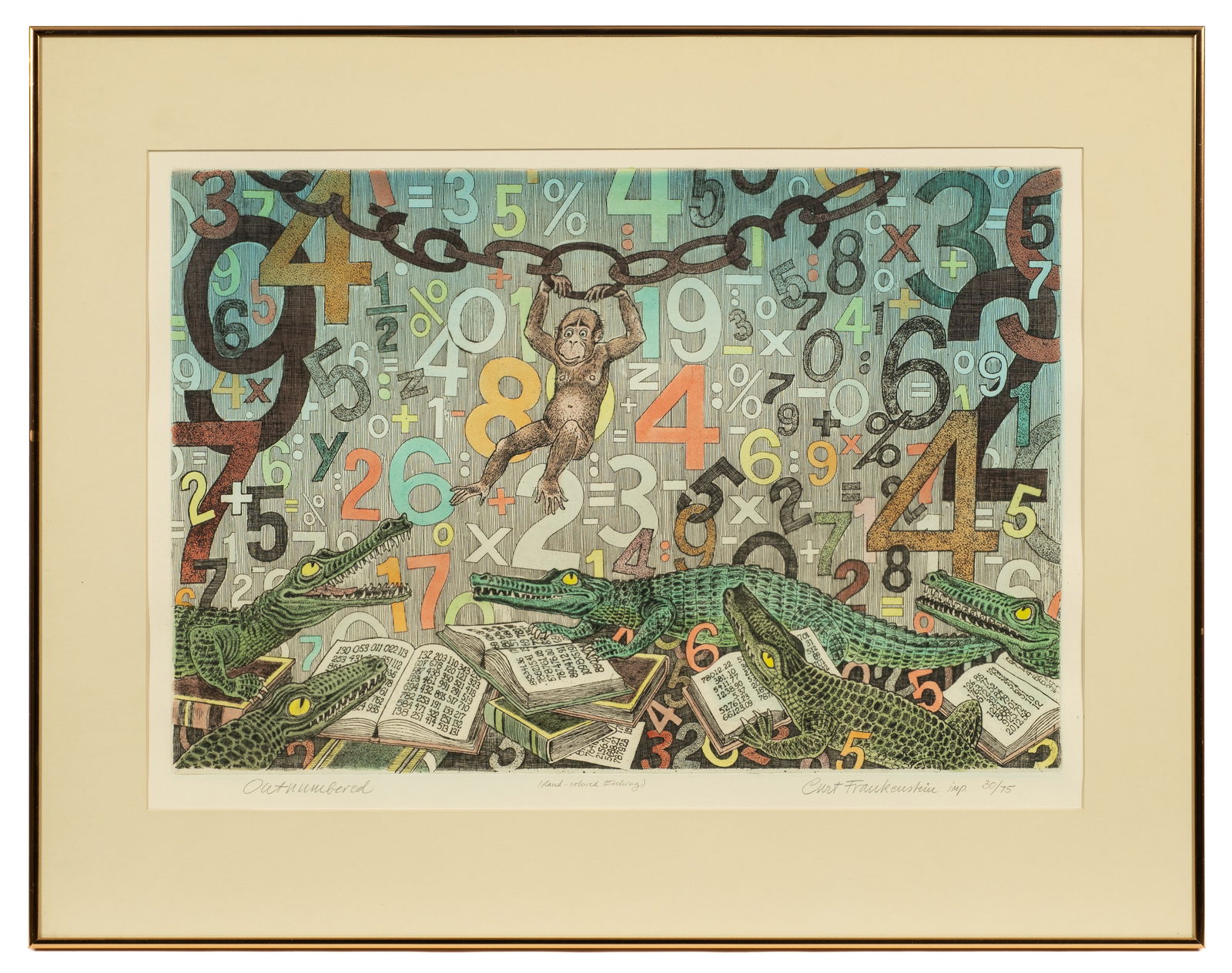 "Outnumbered", Etching by Curt Frankenstein. (1 of 6)