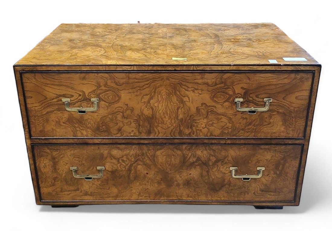 Widdicomb Burled Walnut Campaign Style Chest. (1 of 3)