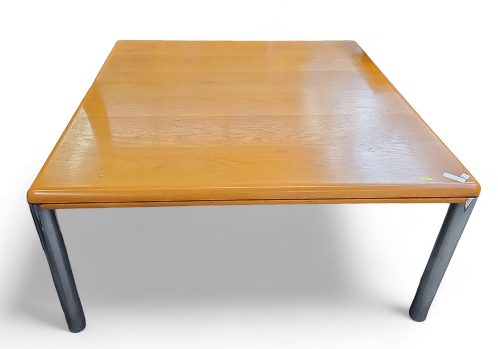 Knoll Oak and Chrome Table. (1 of 2)