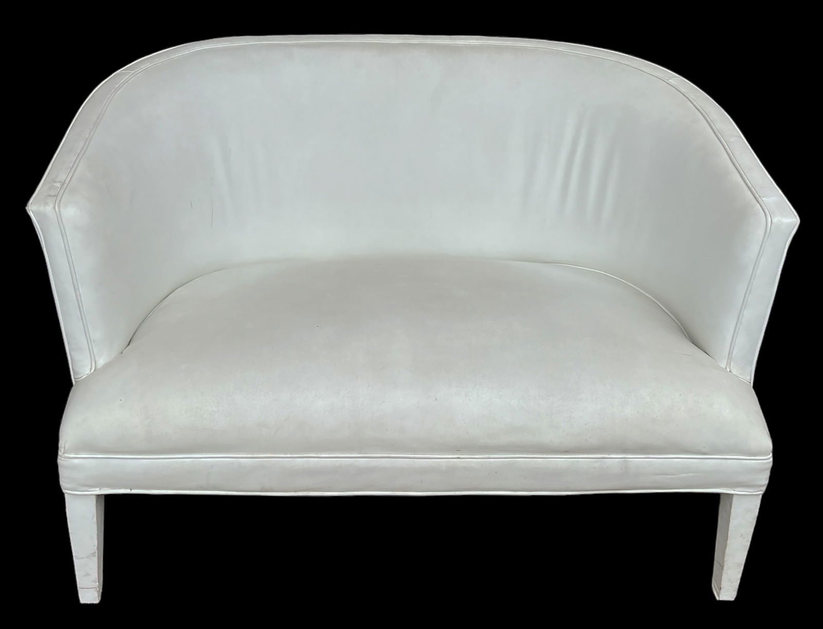 White Vinyl Settee or Loveseat. (1 of 2)