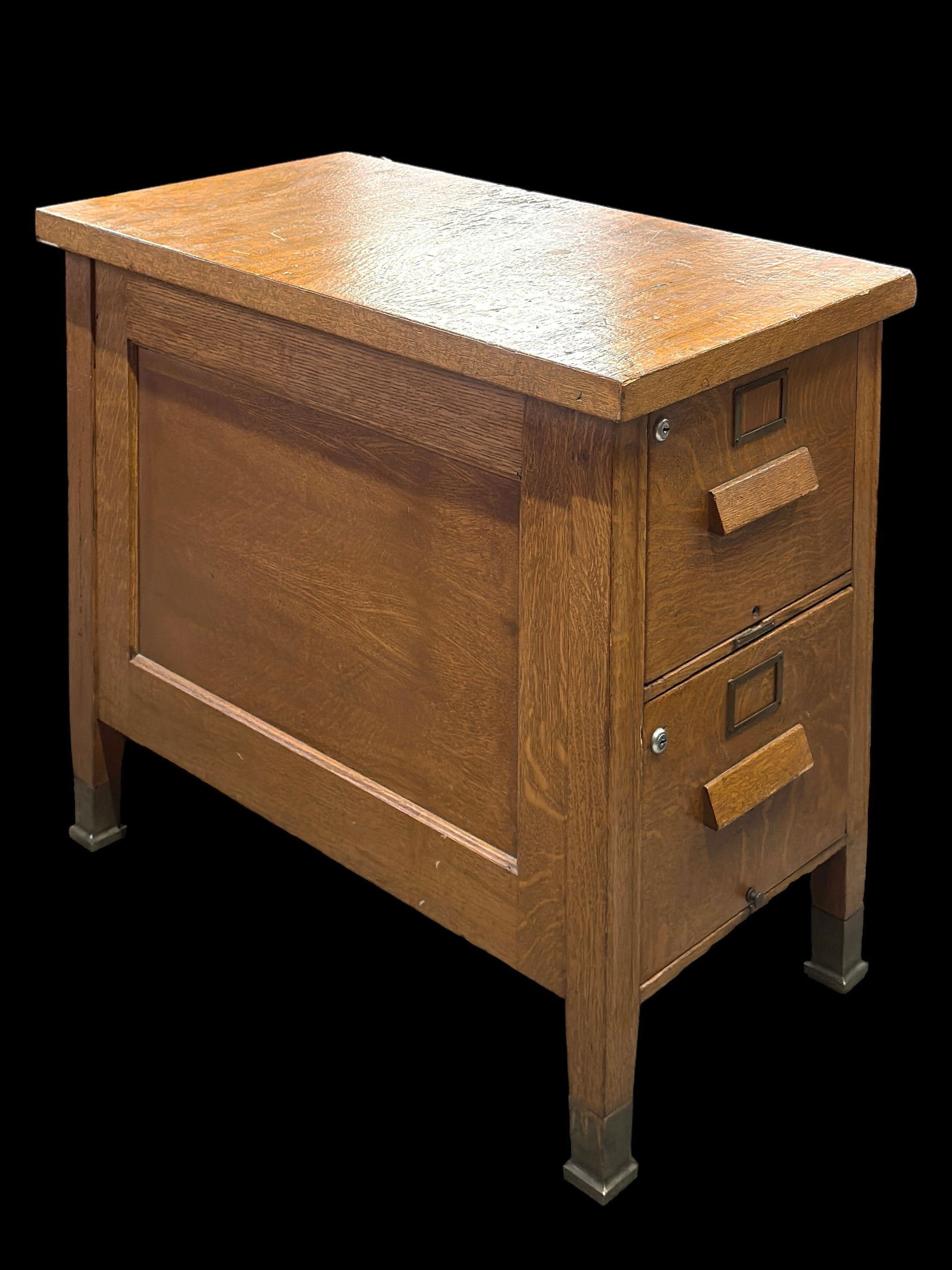 Antique Oak Filing Cabinet. (1 of 2)