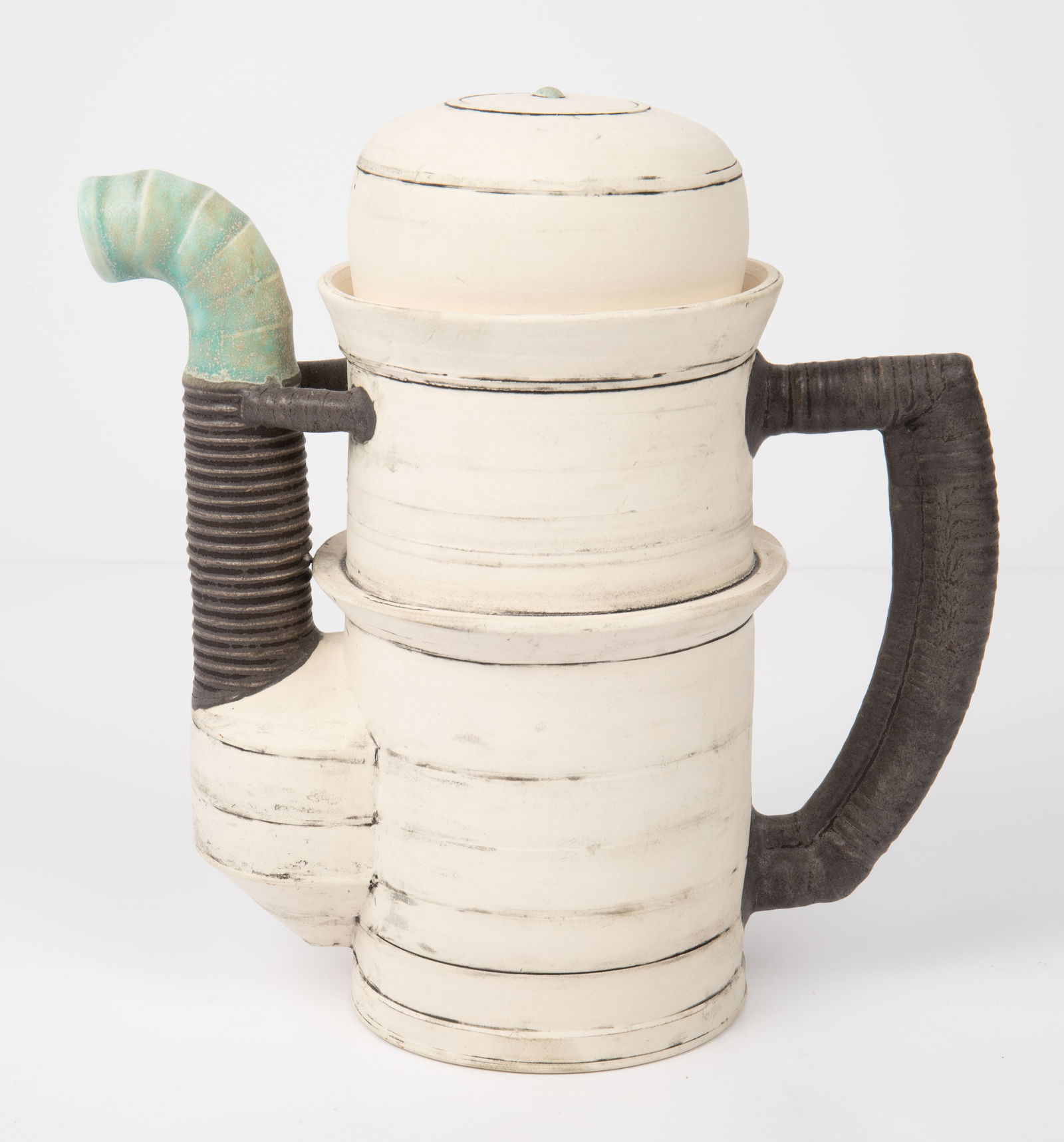 Christa Assad 9" Ceramic Art Teapot Sculpture. (1 of 8)