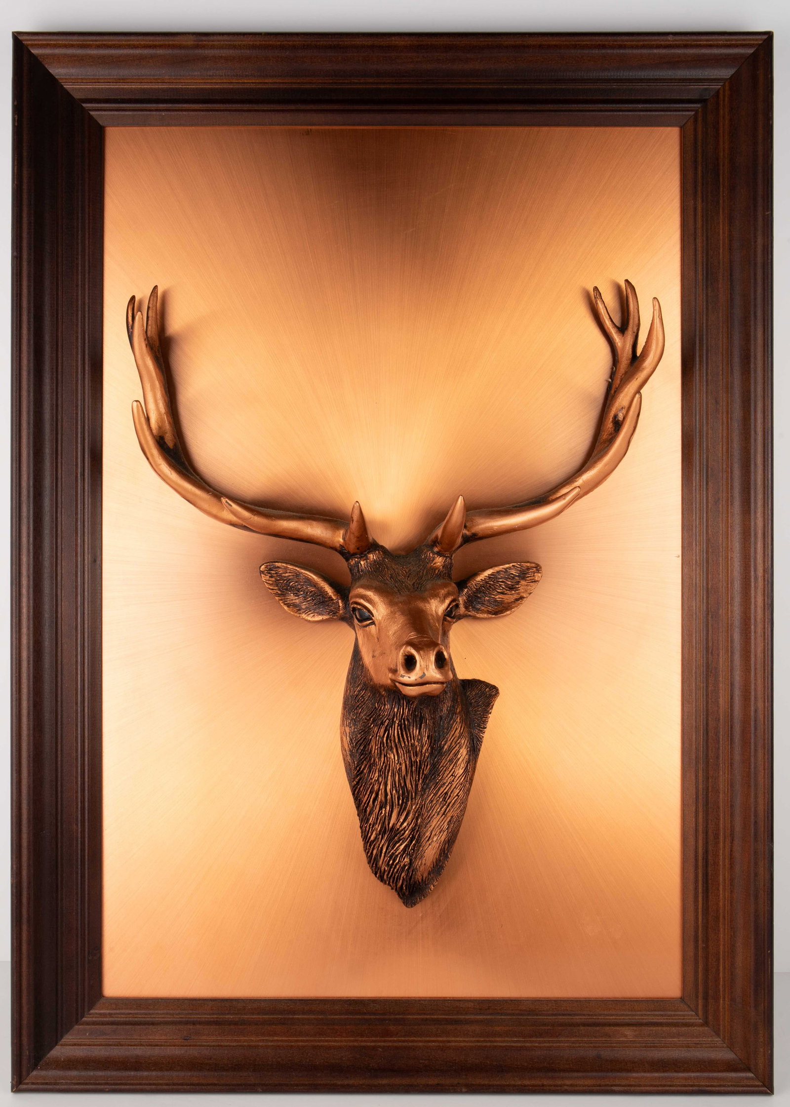Copper Colored Plaque of a Stag by John Louw. (1 of 4)