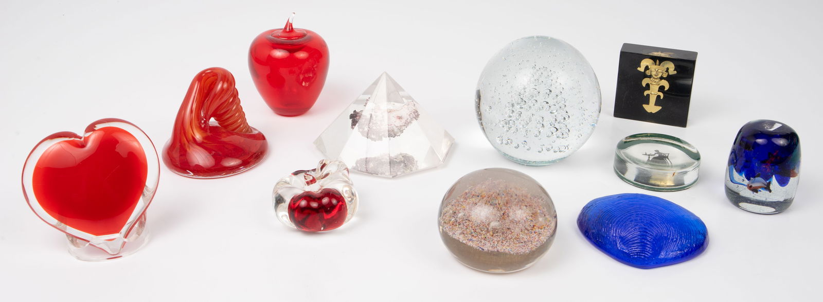 Lot of 11 Glass Paperweights. (1 of 1)
