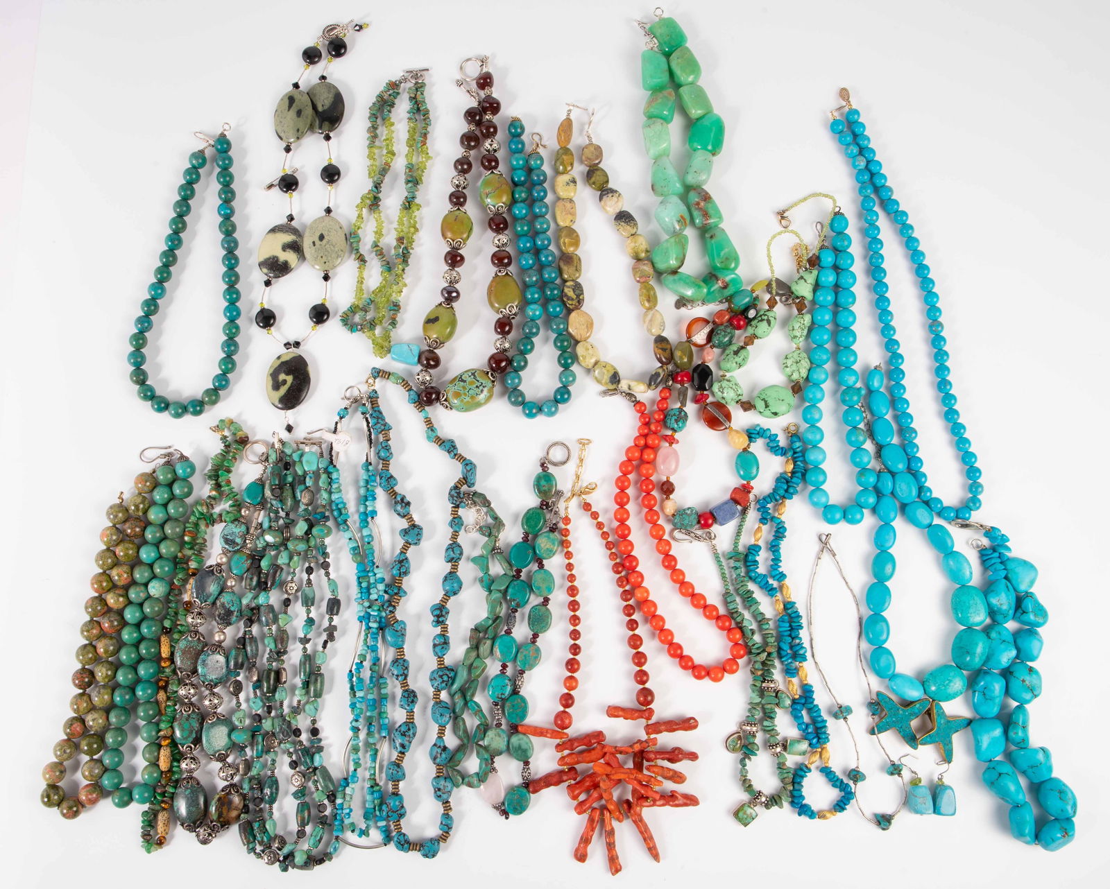 Huge Lot of Natural Stone Necklaces - Turquoise. (1 of 8)