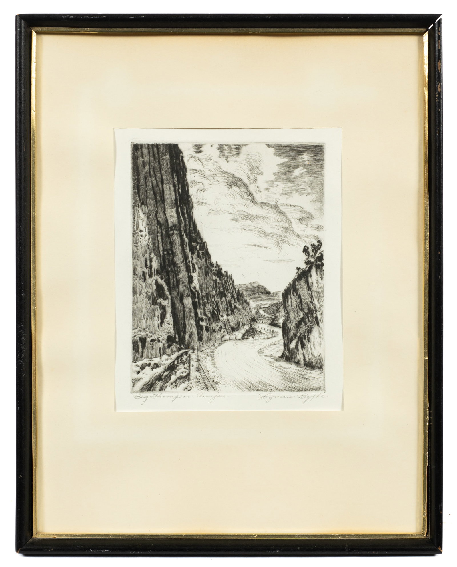 "Big Thompson Canyon", Lyman Byxbe Etching. (1 of 6)