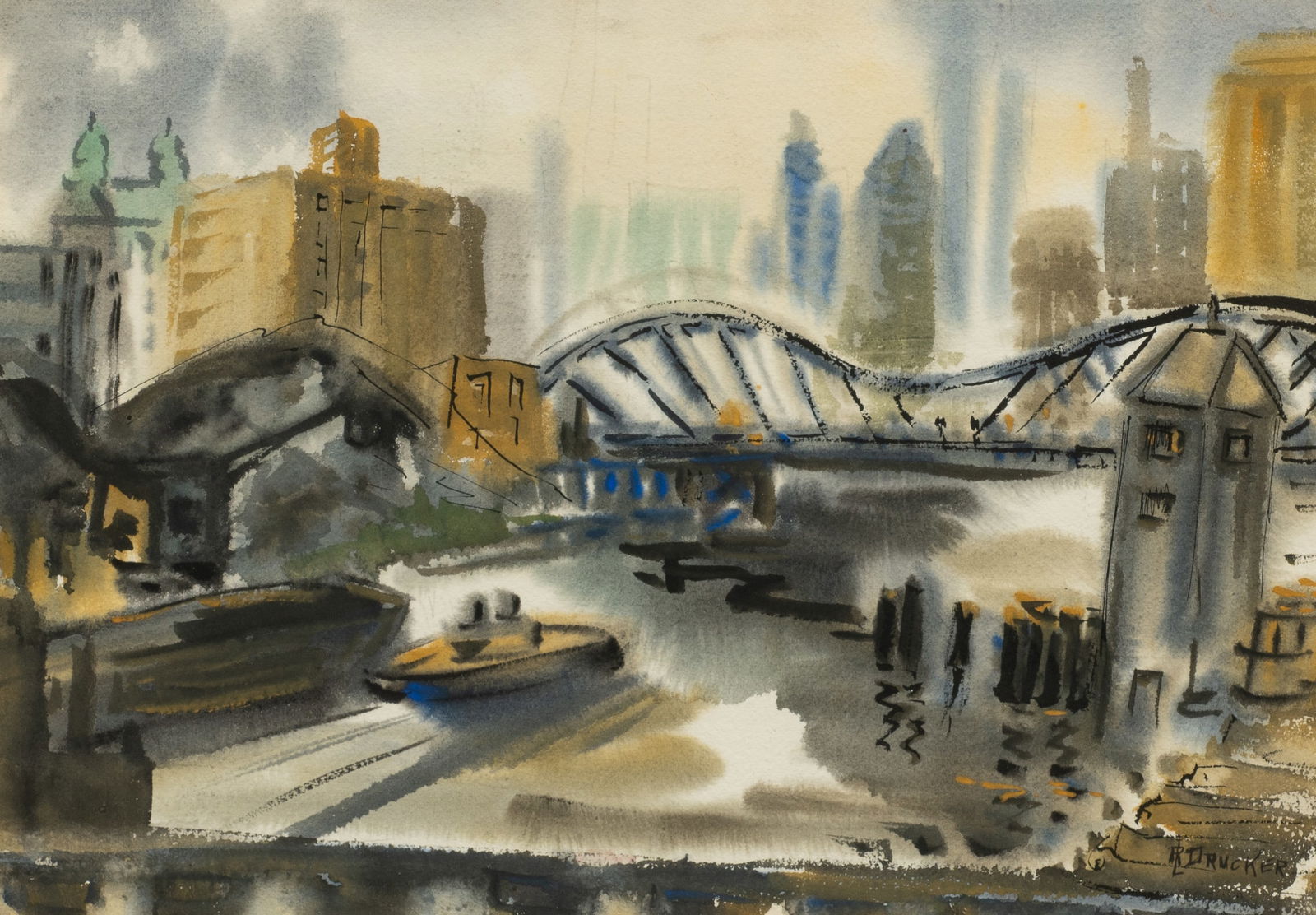 "No. Branch, Chicago River", Ruth L. Drucker. (1 of 5)