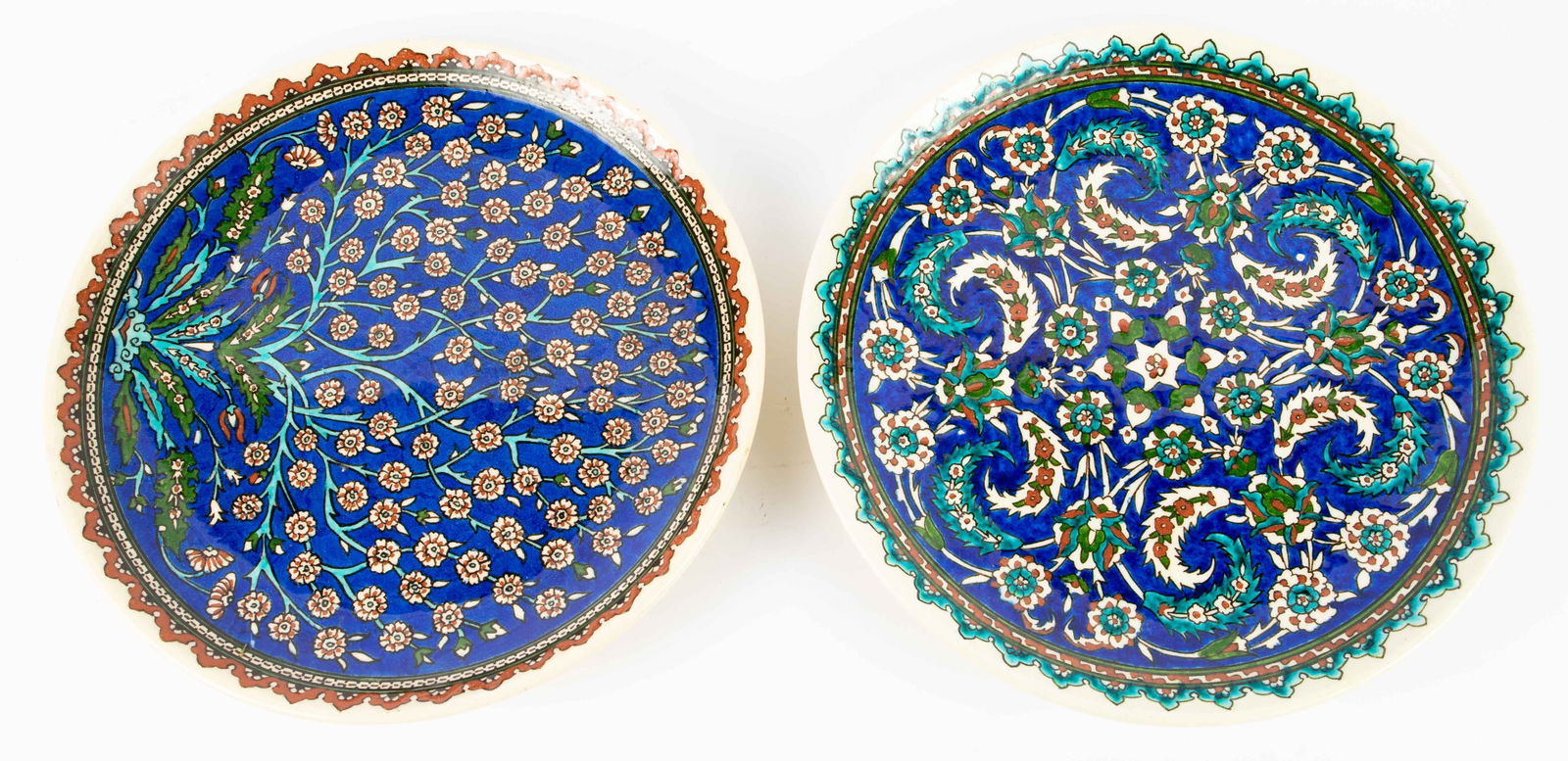 2 Azim Cini Turkish Handpainted Charger Plates. (1 of 8)