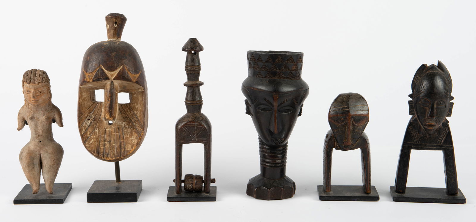 Lot of 6 Small African Carved Sculptures - Afikapo (1 of 13)