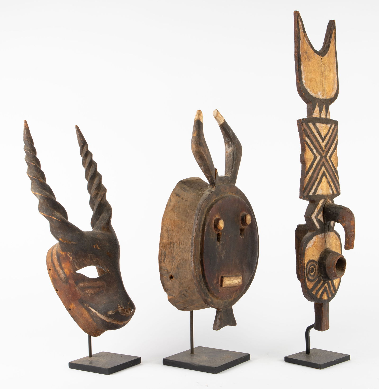 Lot of 3 African Masks - Bobo, Guro, Kple Kple. (1 of 4)