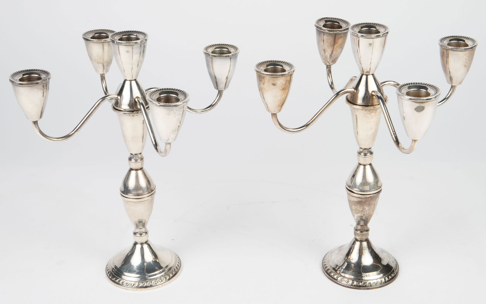 Pair of Duchin Weighted Sterling 5-Arm Candelabra. (1 of 4)