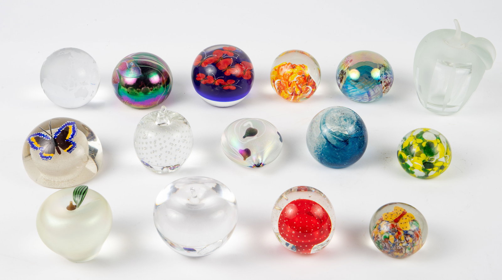 Lot of Art Glass Paperweights, Including Tiffany. (1 of 1)