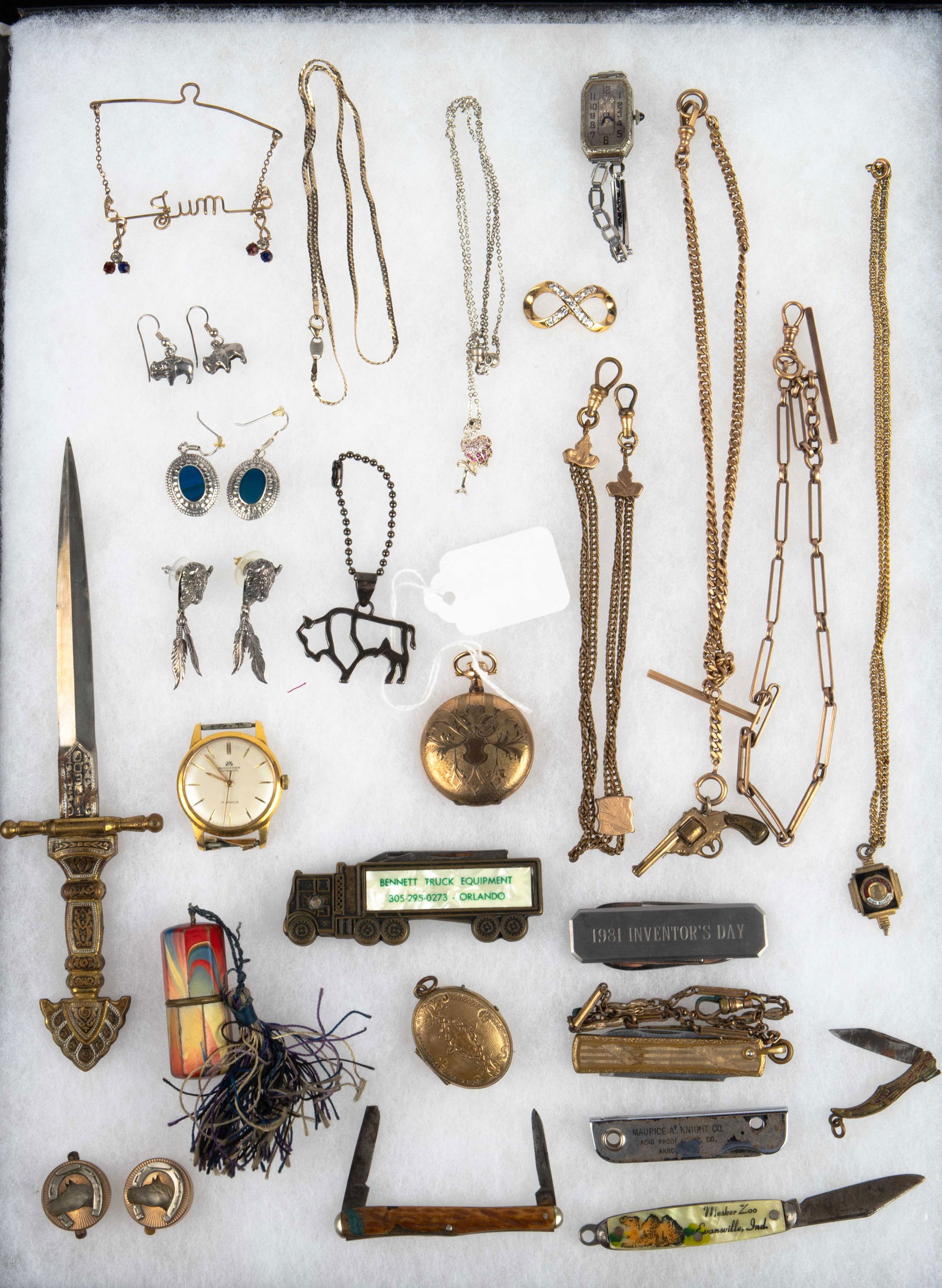 Lot: Vintage Jewelry, Fobs, Watches - Some 925. (1 of 4)