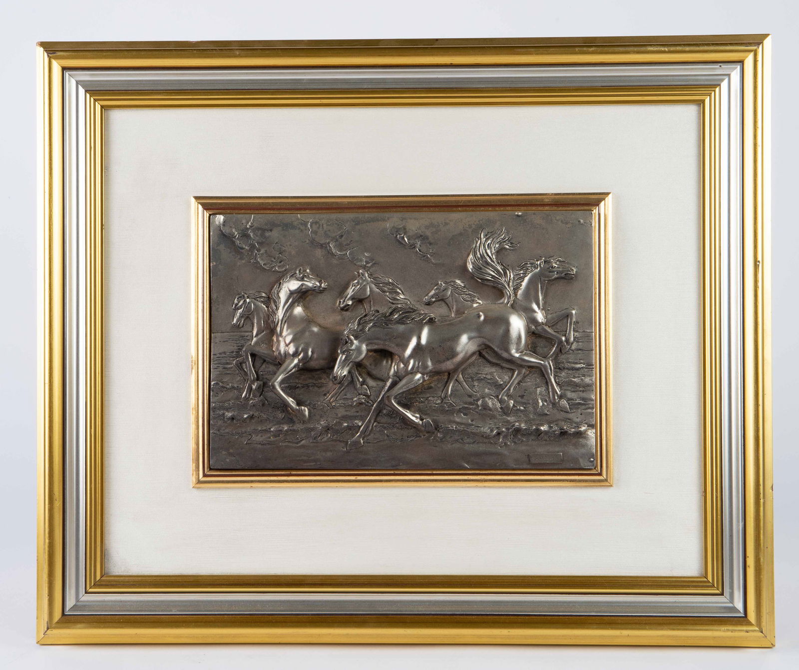 Framed Relief Plaque of Horses, by Capitanelli. (1 of 5)