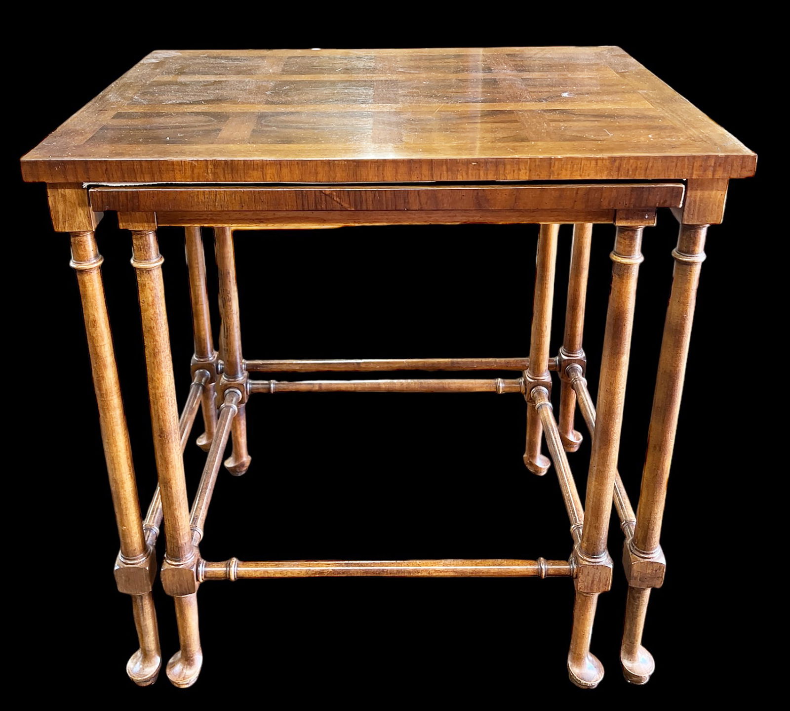Set of 2 Baker Inlaid Nesting Tables. (1 of 3)