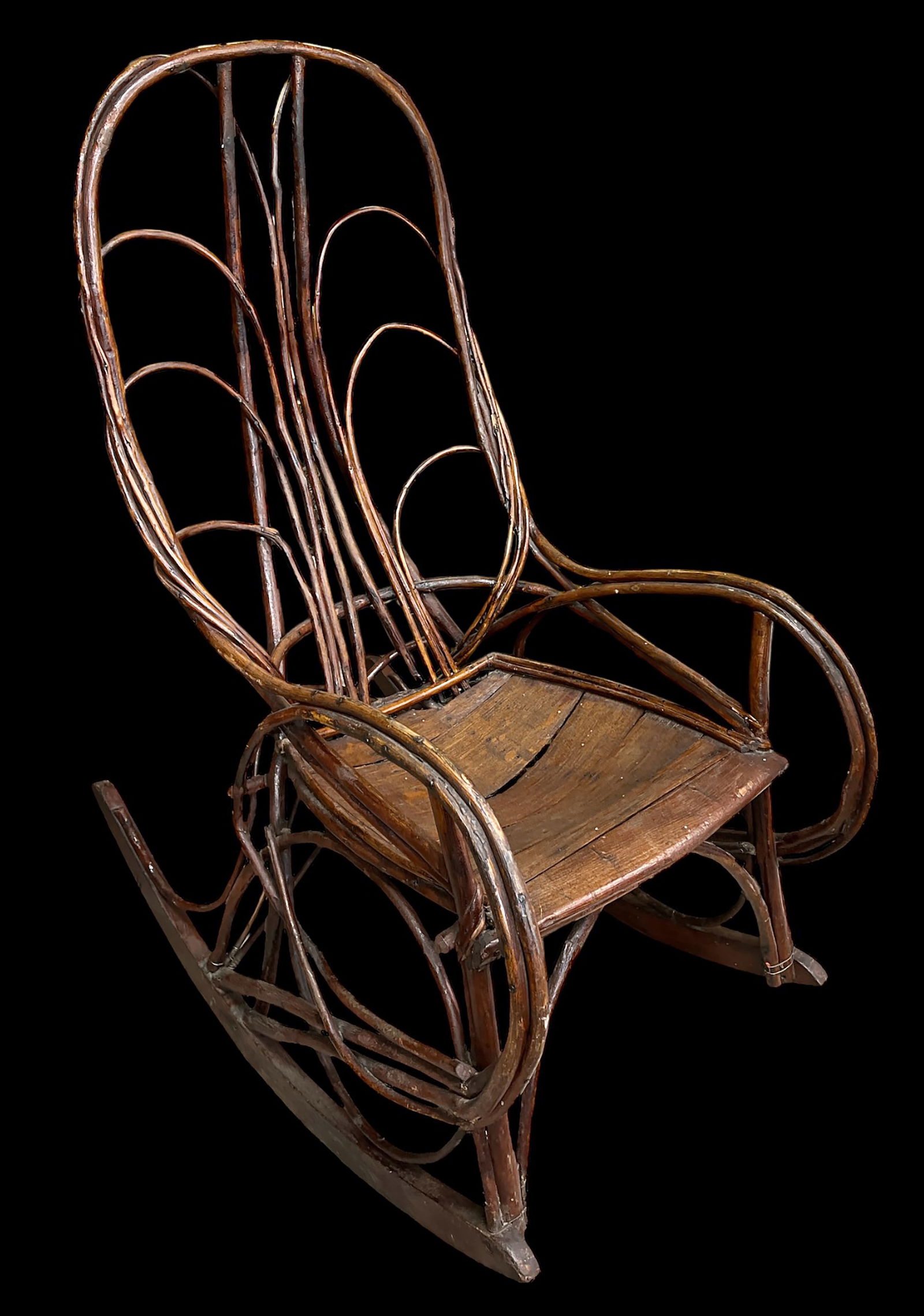 Primitive Adirondack Bentwood Branch Rocking Chair (1 of 1)