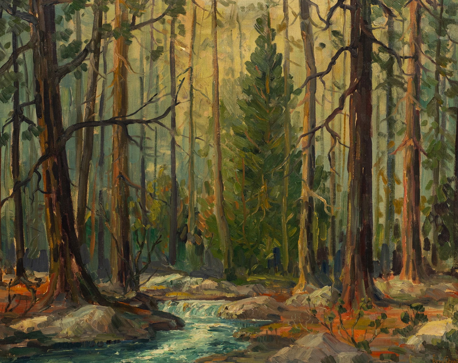 Wooded Landscape Painting, Charles Bergstrom. (1 of 5)