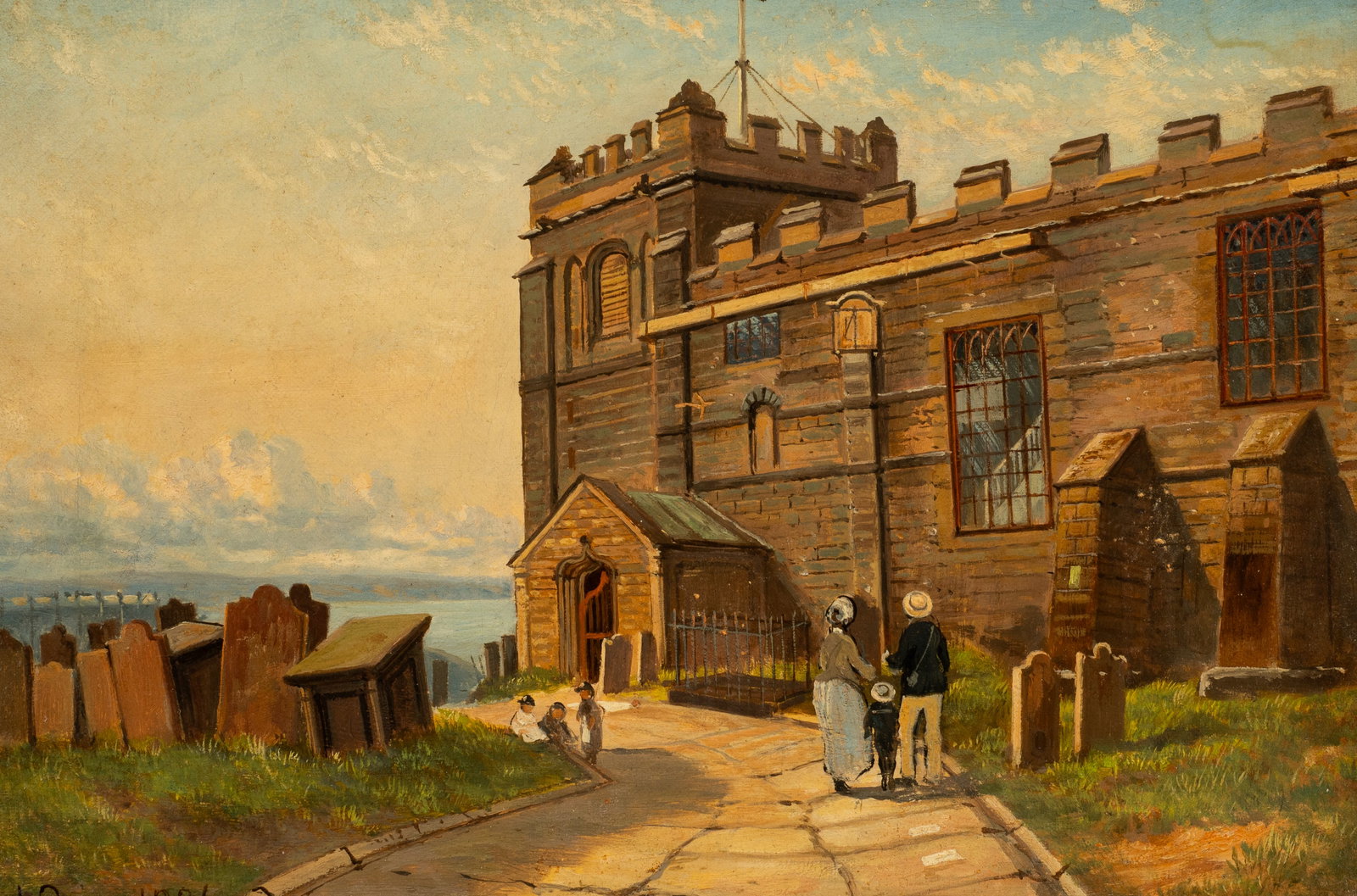 Painting of English Church, John C. Syer. (1 of 5)