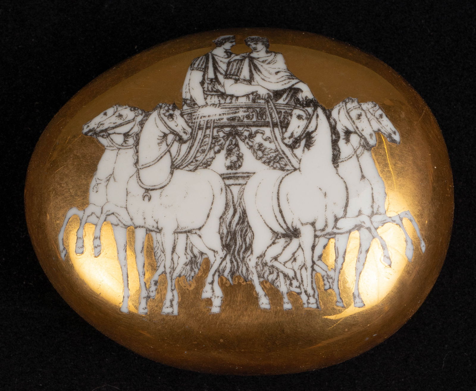 Fornasetti Porcelain Roman Gilt Paper Weight. (1 of 2)