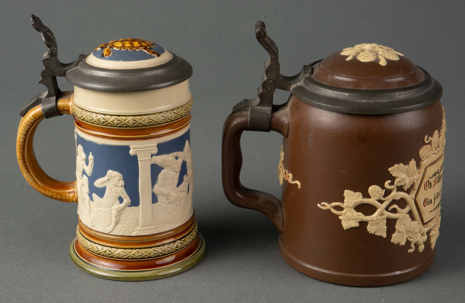 Two Mettlach Steins, #2244 & #1180. (1 of 5)