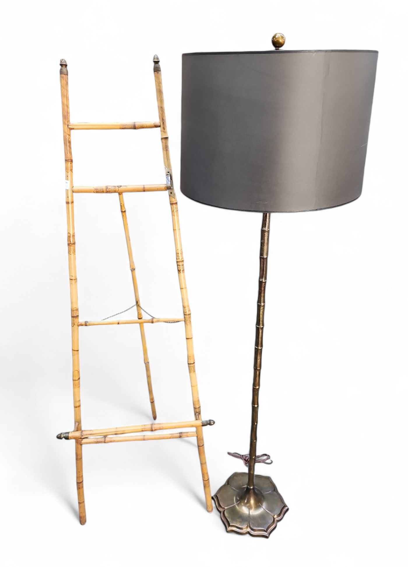 Bamboo Easel & Bamboo Style Metal Floor Lamp. (1 of 3)