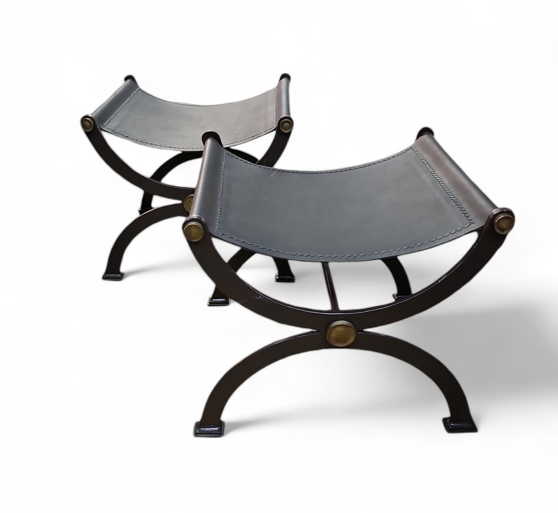Pair of Metal X Design Benches. (1 of 3)