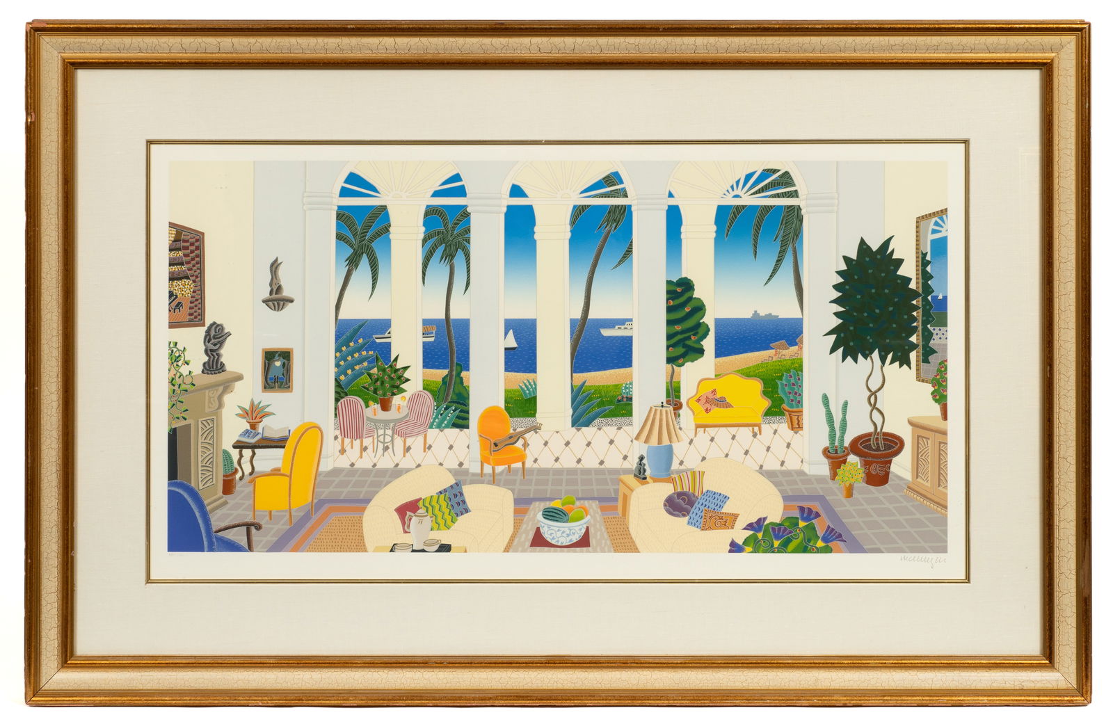 Interior Scene Serigraph, Thomas McKnight. (1 of 7)