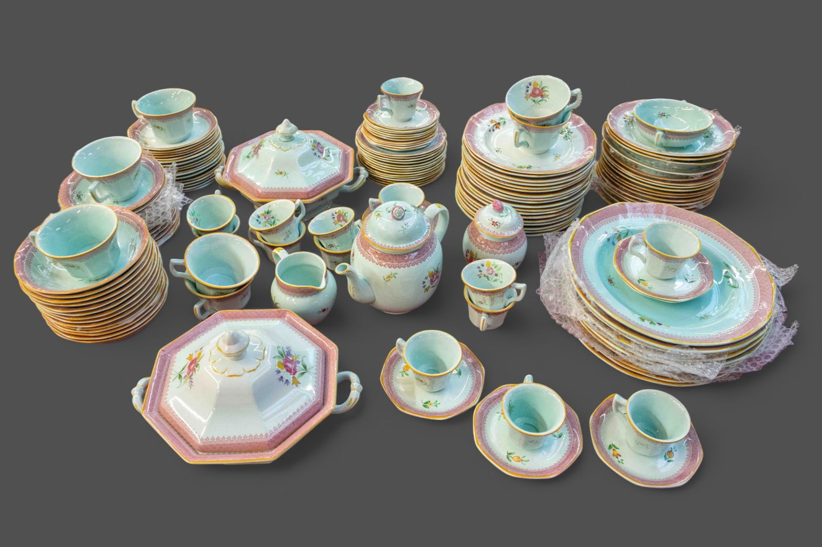 Adams English Calyx Ware Ironstone China Set. (1 of 5)