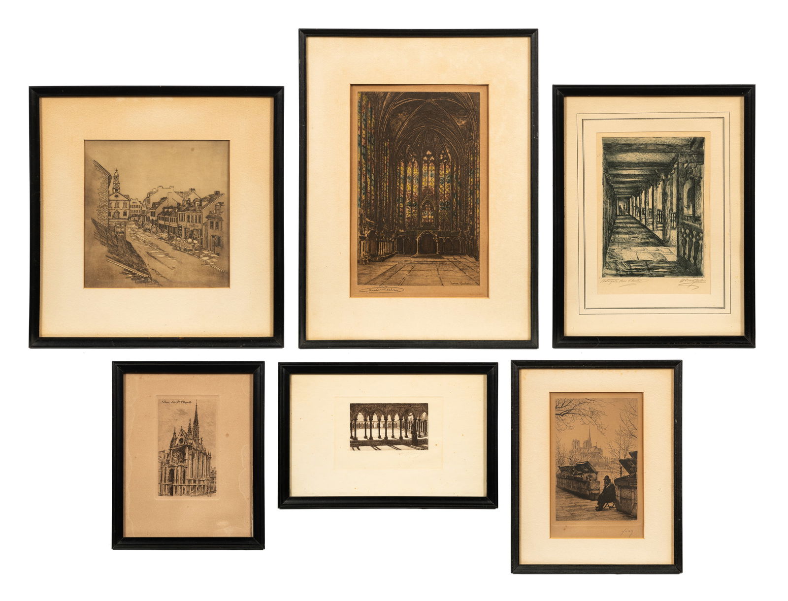 Six Piece Lot of Mostly Gothic Style Etchings. (1 of 20)