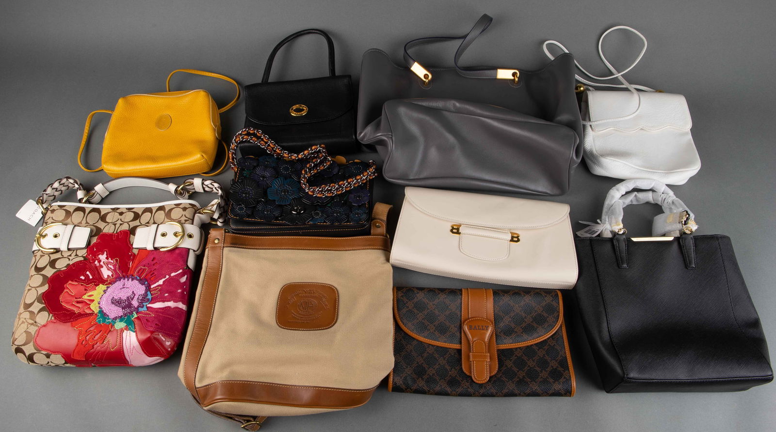 Lot of 10 Leather Bags / Purses - Ghurka, Coach. (1 of 10)