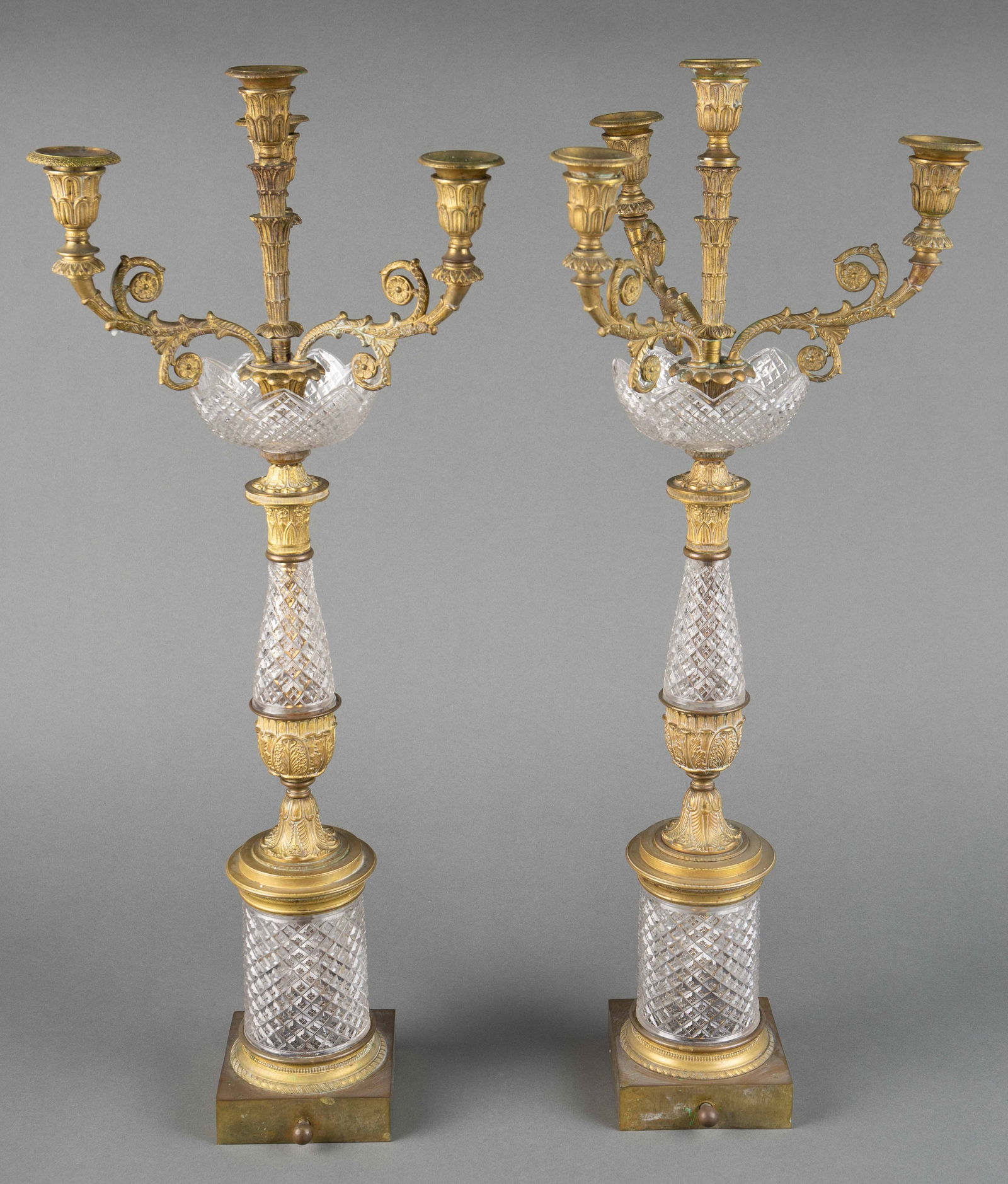 French Bronze and Crystal Candelabra Pair. (1 of 4)