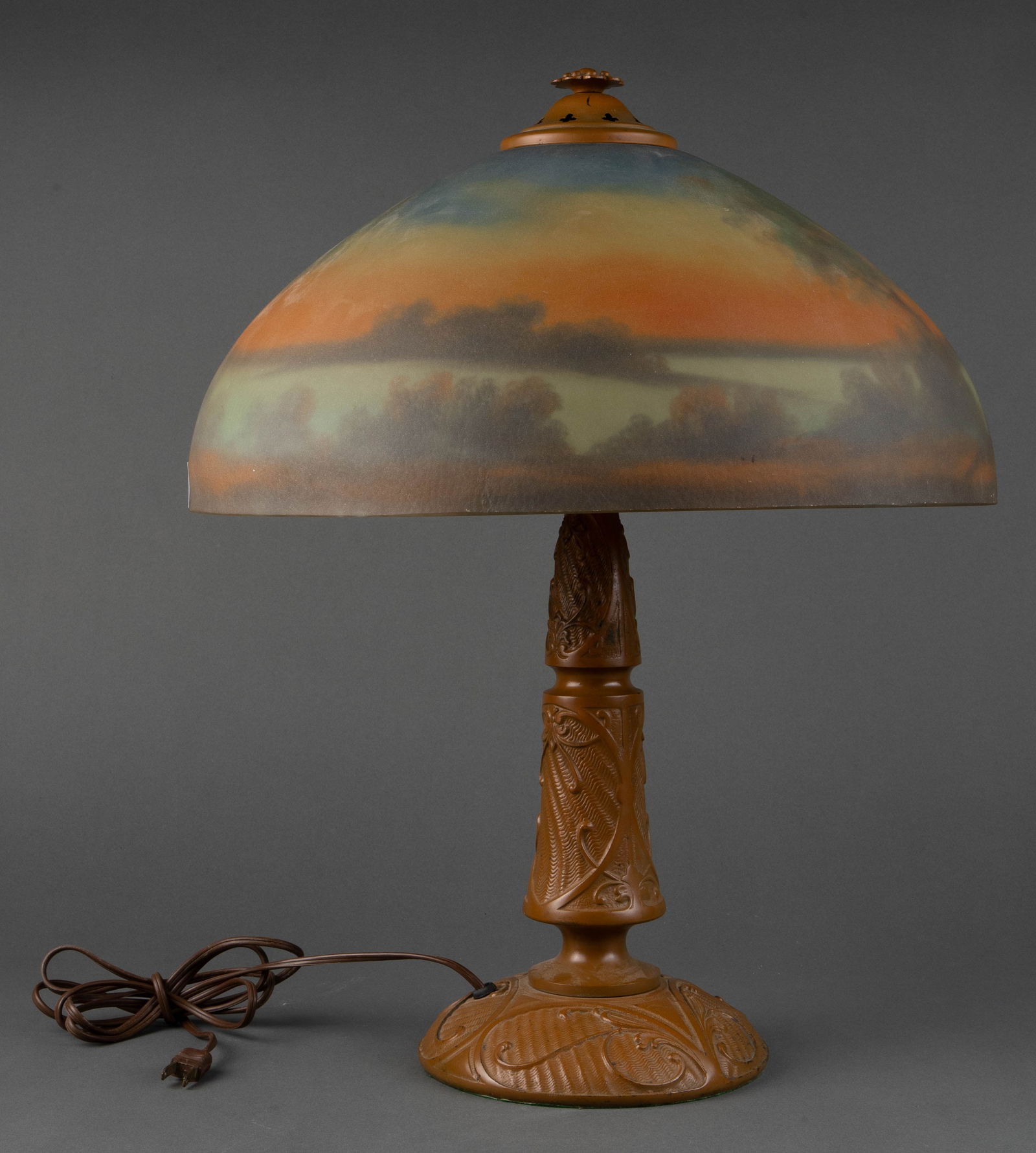 Jefferson Reverse Painted Lamp - As Is. (1 of 10)