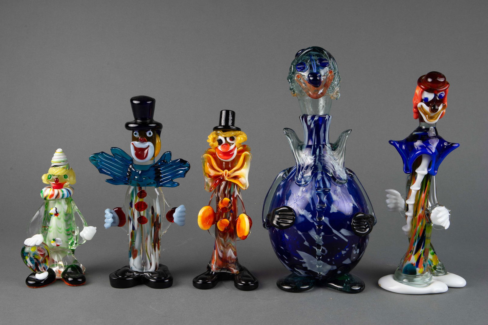5 Murano Glass Clown Figures - 1 Decanter. (1 of 16)