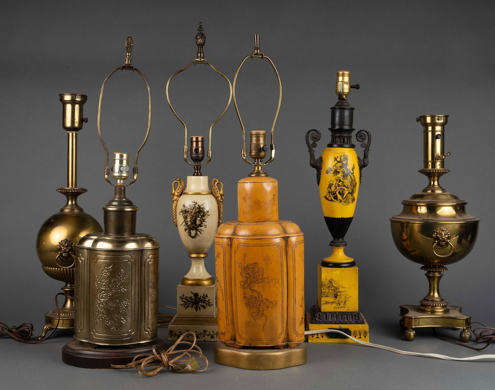 Lot of 6 Lamps, Inc. Canister Style, Tole, Etc. (1 of 5)
