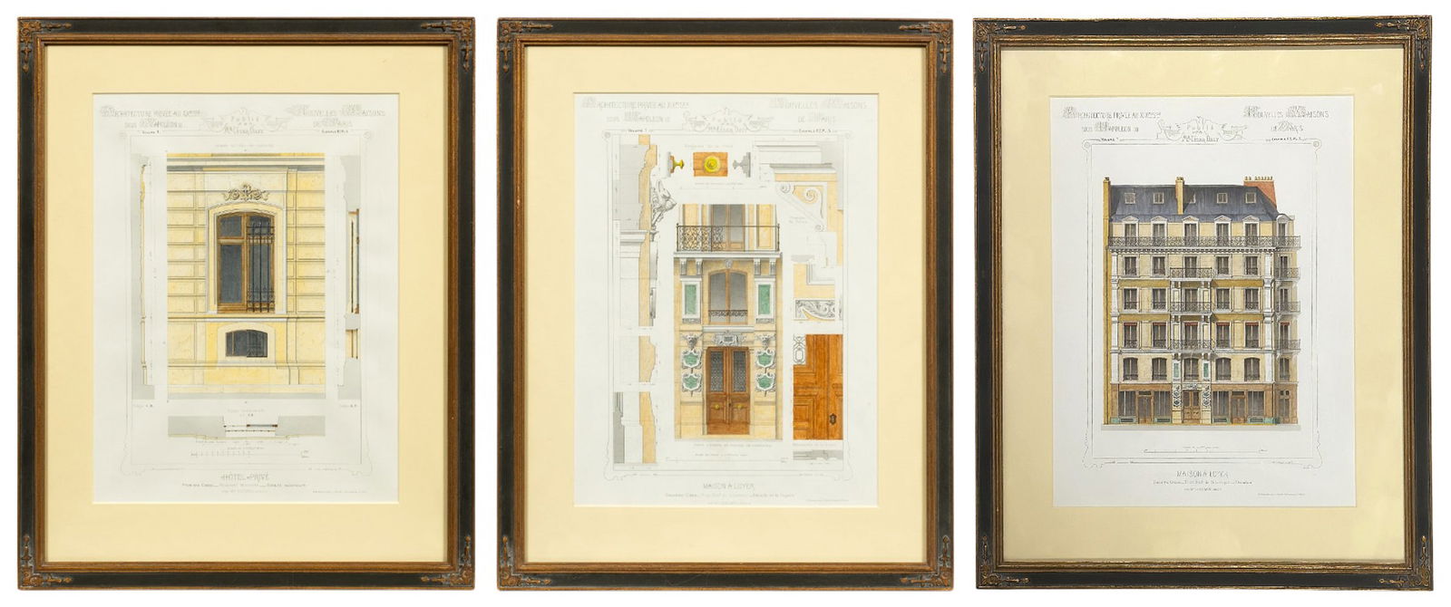 3 Engravings from Daly's "Private Architecture..." (1 of 14)