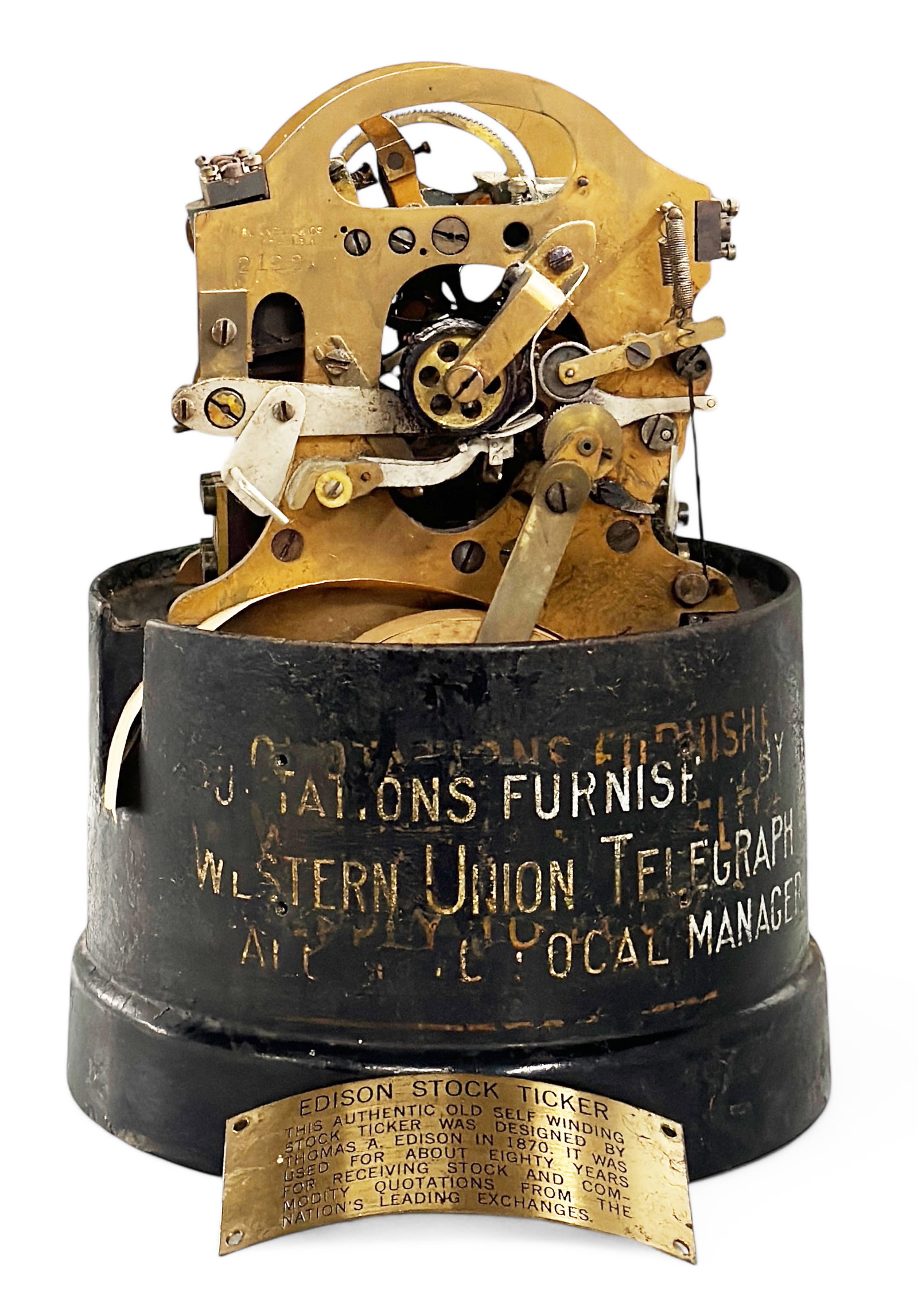 Antique Western Union 35-A Edison Stock Ticker. (1 of 7)