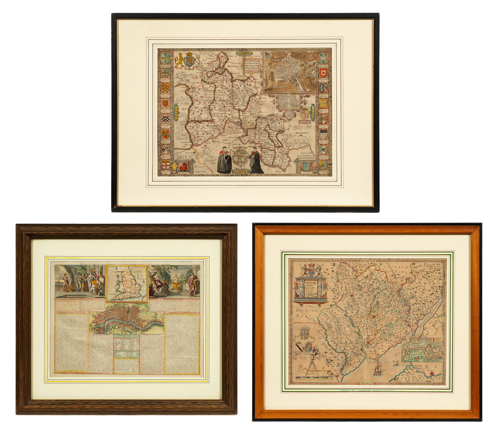 Lot of Three Antique Maps - Lea, Chatelain, Speed. (1 of 15)