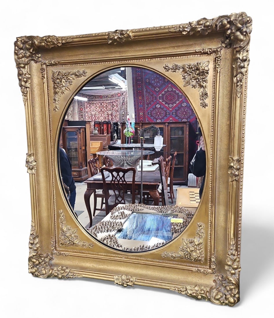 Ornate Gold Gilt Wood Mirror. (1 of 1)