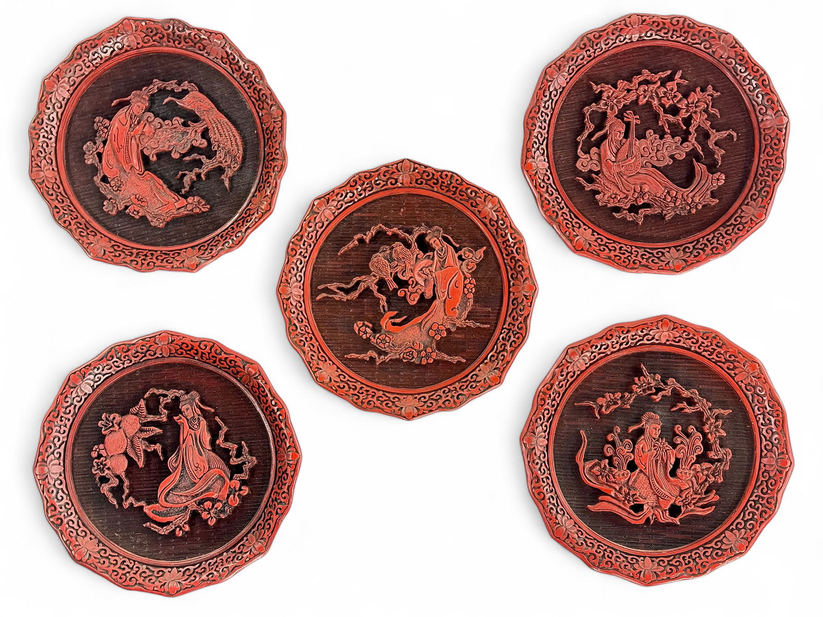 Lot of 5 Cinnabar Plates- Perceptions of Weo Cho. (1 of 4)