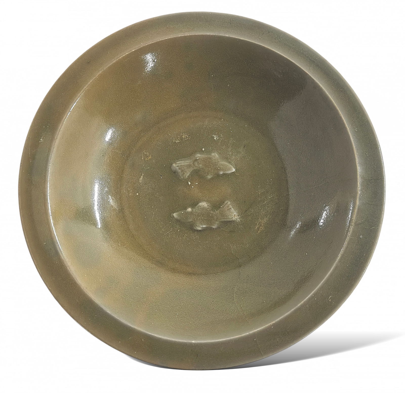 Chinese Longquan Celadon Twin Fish Dish. (1 of 3)