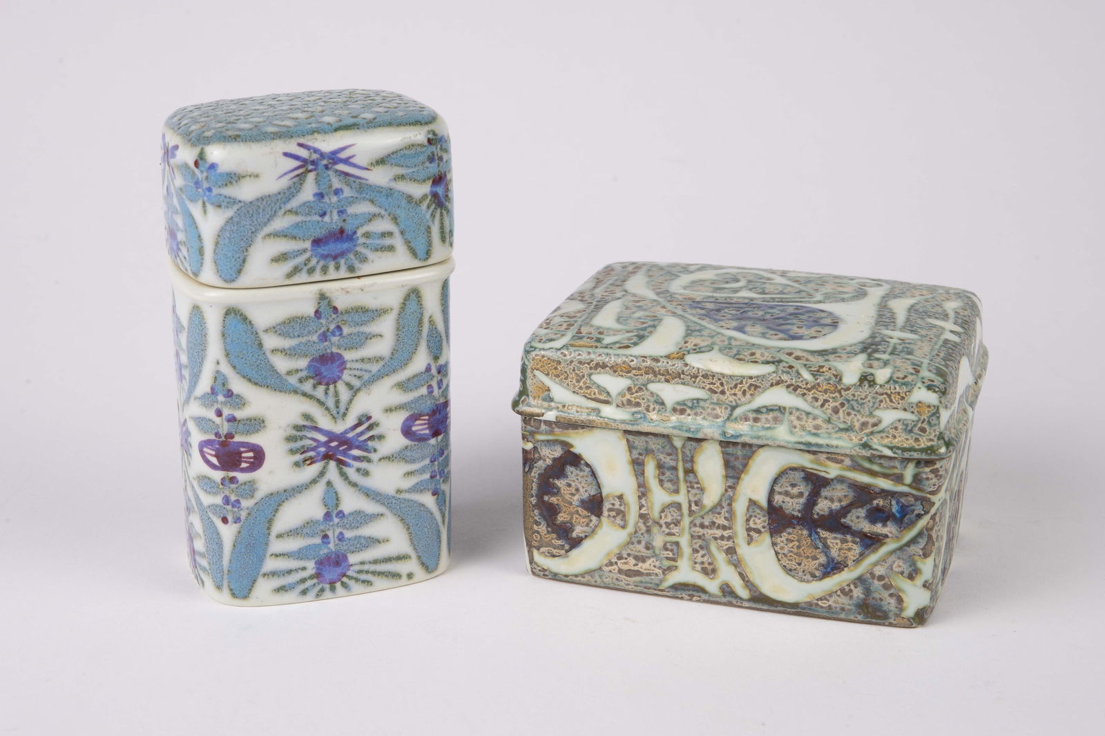 Lot of 2 Royal Copenhagen Faience Boxes. (1 of 5)