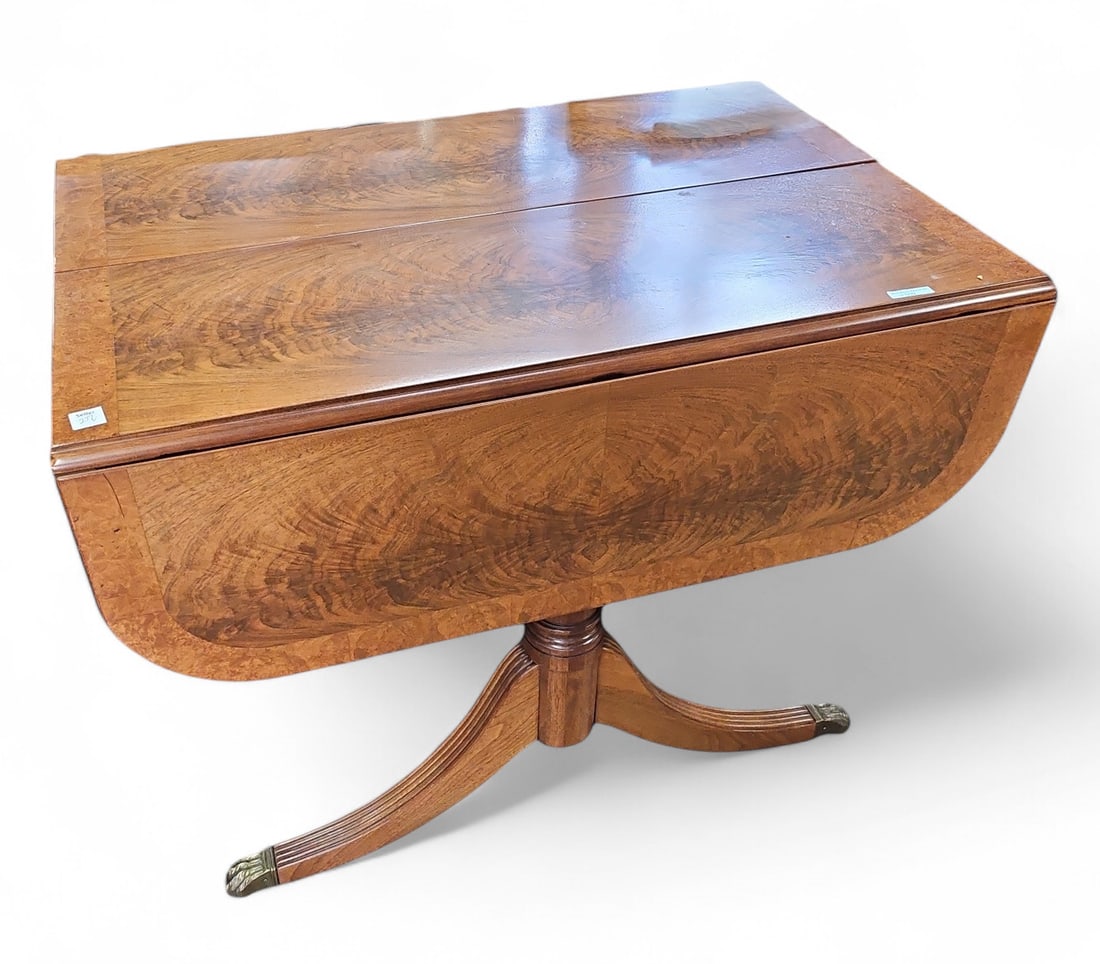 Duncan Phyfe Style Burled Walnut Table. (1 of 2)