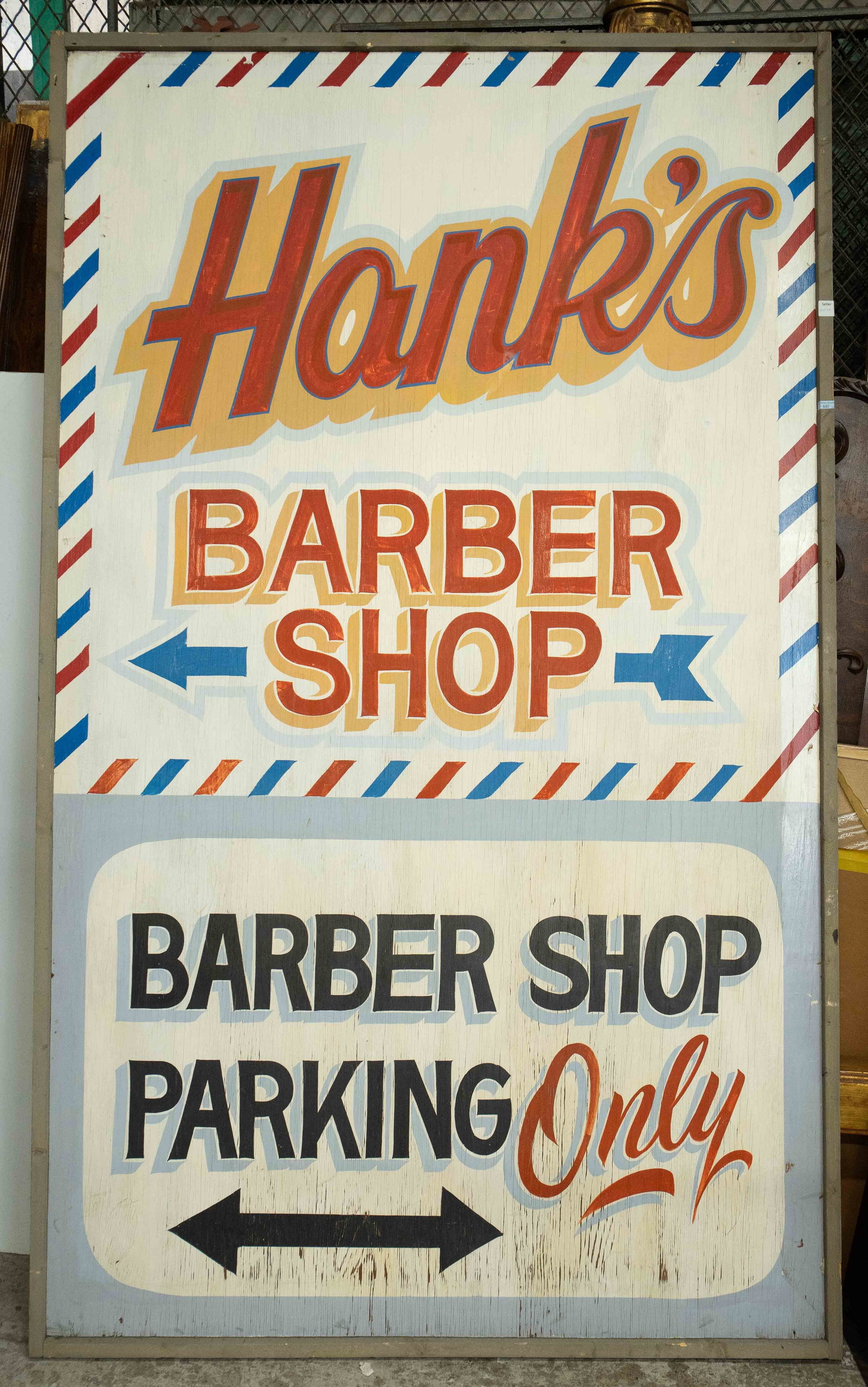 Vintage Painted Barber Shop Wood Sign. (1 of 5)
