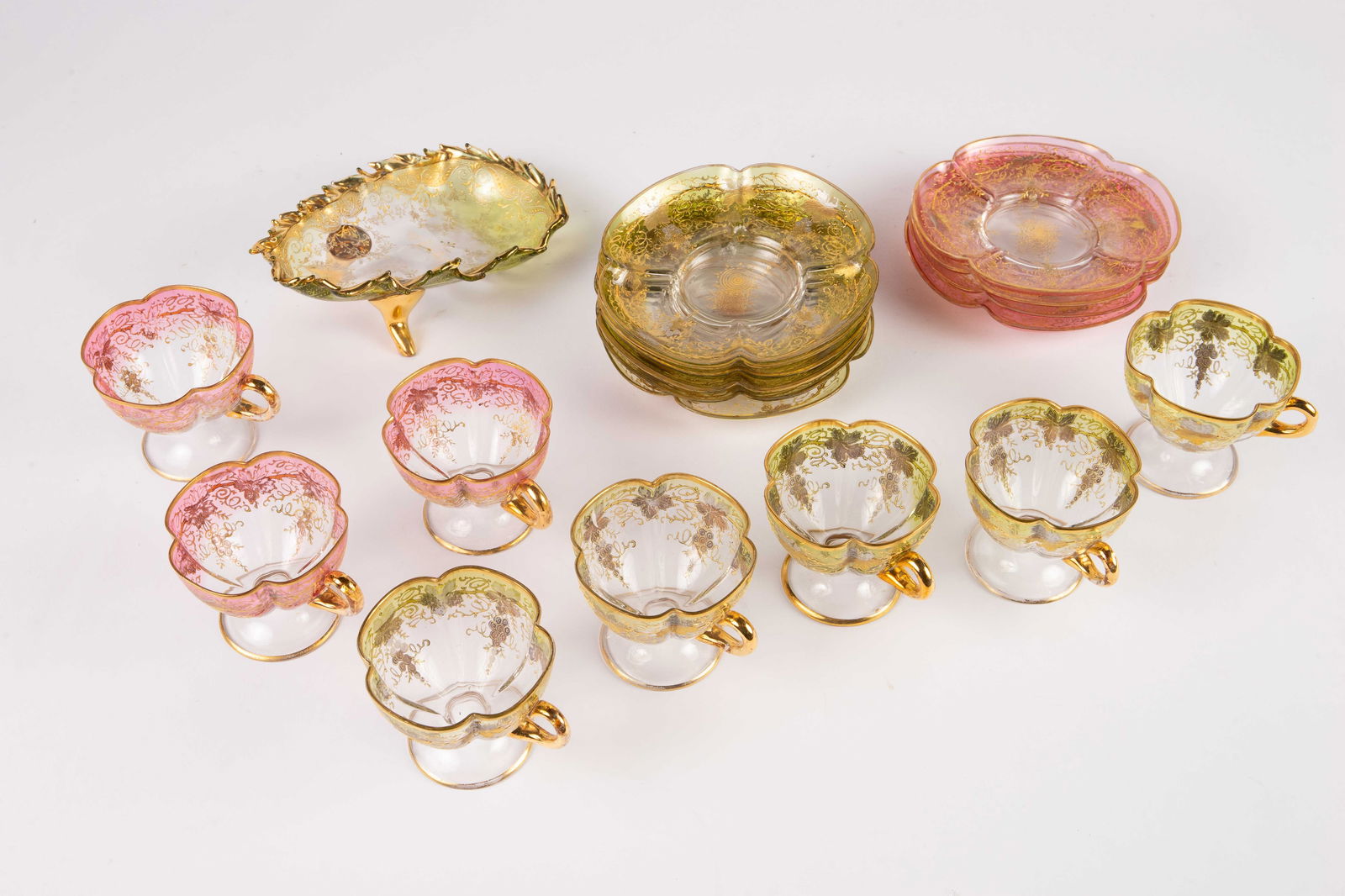 Lot of Moser Glass Demitasse Cups & Saucers. (1 of 4)