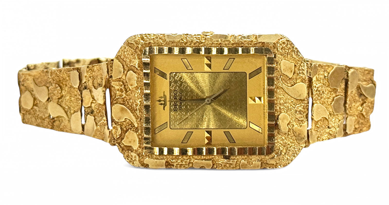 10K Gold Seiko Quartz Nugget Watch. (1 of 4)