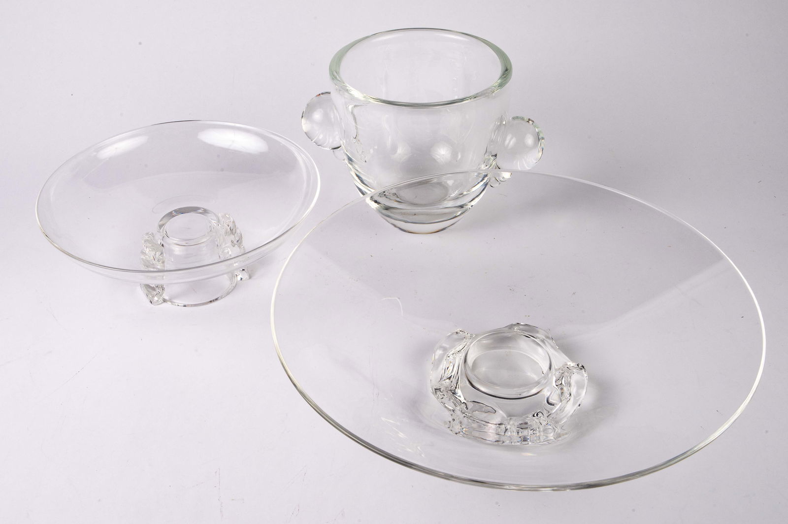 Lot of 3 Steuben Crystal Bowls. (1 of 9)