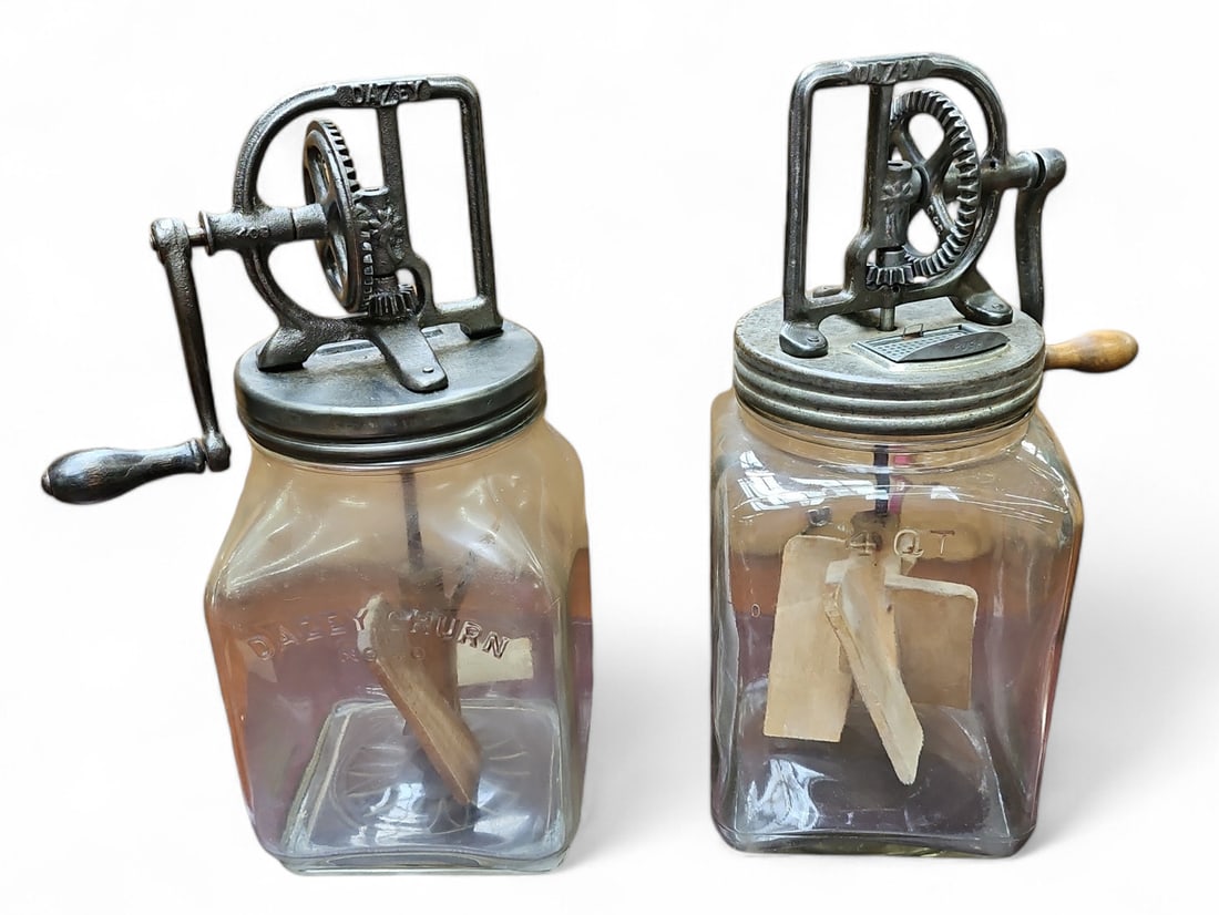 Lot of Two Primitive Dazey Butter ? Churns. (1 of 3)